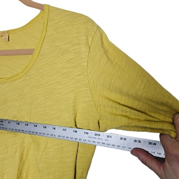 Fresh Produce Yellow Top‎ Mulitmedia Gauzy Back Button Detail Cotton Viscose XL - Picture 9 of 15